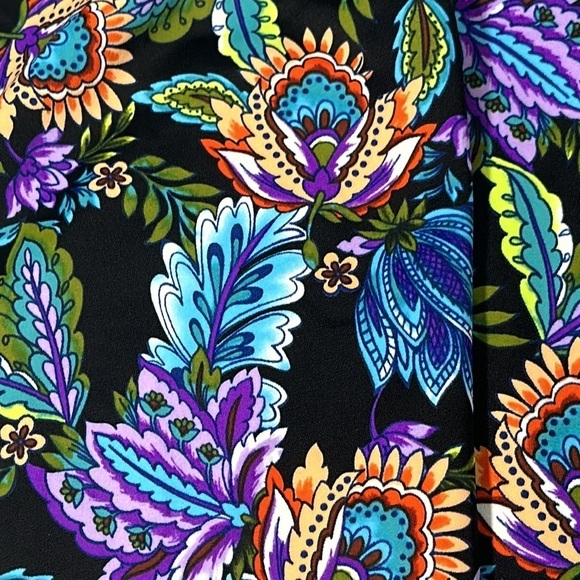 Swim Solutions Tankini Top Swimsuit size 10 Boho Paisley V Neck Underwire NEW - Picture 6 of 16